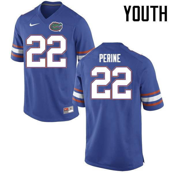 Youth NCAA Florida Gators Lamical Perine #22 Stitched Authentic Nike Blue College Football Jersey SZY1065TM